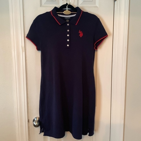 U.S. Polo Assin. Blue & Red Dress Size L - Picture 1 of 10